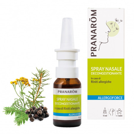 Flacone da 15 ml di Pranarom Allergoforce Spray Nasale Per Rinite Allergica.