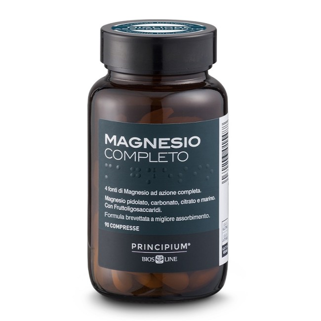 Barattolo da 90 compresse di Bios Line Principium Magnesio Completo, integratore contro stanchezza ed affaticamento. Barattolo da 90 compresse di Bios Line Principium Magnesio Completo, integratore contro stanchezza ed affaticamento.