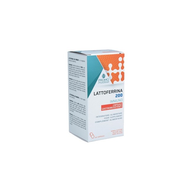 Confezione da 30 capsule di Lattoferrina 200 immuno integratore per le difese immunitarie. Confezione da 30 capsule di Lattoferrina 200 immuno integratore per le difese immunitarie.