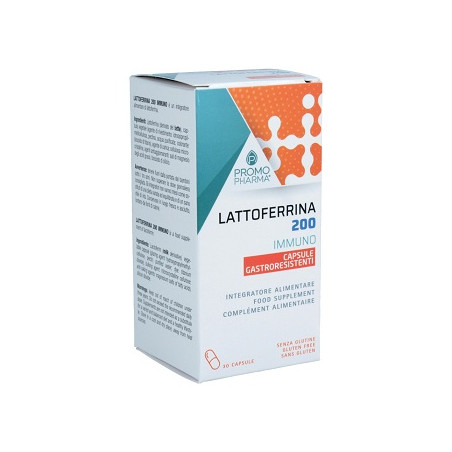 Confezione da 30 capsule di Lattoferrina 200 immuno integratore per le difese immunitarie.
