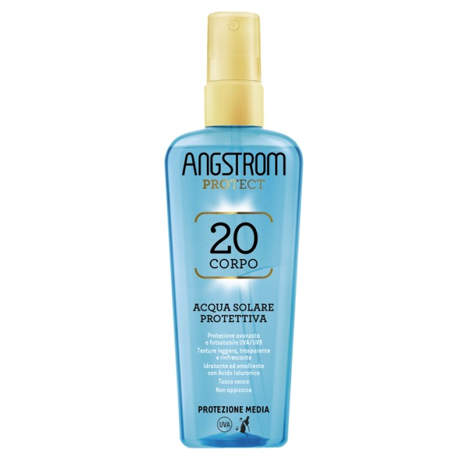 Angstrom Acqua Solare Protettiva Con Acido Ialuronico Idratante Spf 20 140 ml Angstrom Acqua Solare Protettiva Con Acido Ialuronico Idratante Spf 20 140 ml