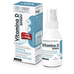 Spray da 20 ml di Sanavita Vitamina D Integratore Per Ossa Denti Muscoli e Sistema Immunitario.