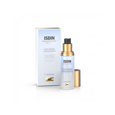Flacone da 30 Ml di Isdinceutics Hyaluronic Concentrate siero viso anti-age ultra idratante.