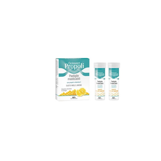 GOLASEPT PROPOLI 24 COMPRESSE MASTICABILI MIELE LIMONE GOLASEPT PROPOLI 24 COMPRESSE MASTICABILI MIELE LIMONE