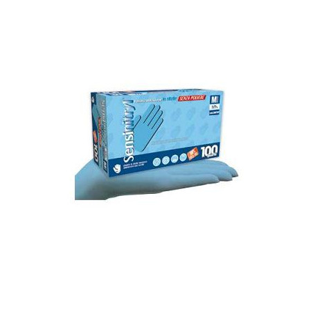 GUANTO MEDICALE DA ESAME SENSINITRYL SENZA POLVERE IN NITRILE MISURA 8-8,5 LARGE 100 PEZZI