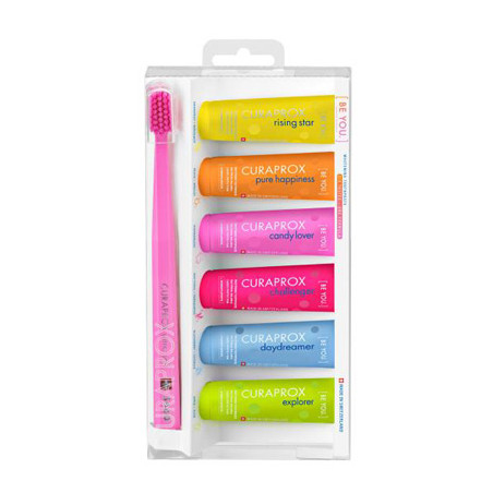 CURAPROX BE YOU MIXED SET 6 DENTIFRICI DA 10 ML + 1 SPAZZOLINO CS 5460 CURAPROX BE YOU MIXED SET 6 DENTIFRICI DA 10 ML + 1 SPAZZOLINO CS 5460