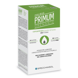 Confezione da 15 stick di Primum Drenante Mini drink Integratore Diuretico e Depurativo Gusto Limone.