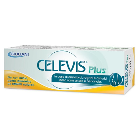 Tubo da 30 ml di Celevis Plus, gel per emorroidi e ragadi anali.