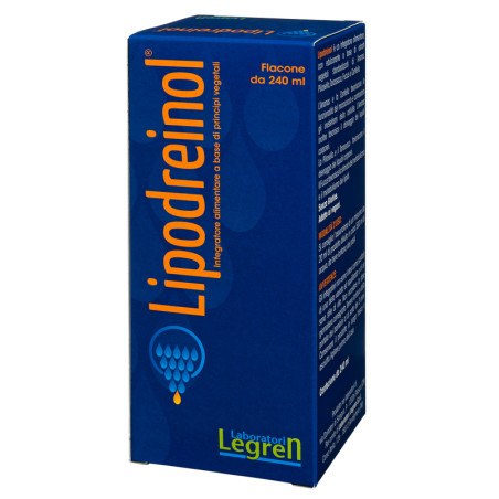 Flacone da 240 ml di Lipodreinol, integratore drenante dimagrante per microcircolo e cellulite. Flacone da 240 ml di Lipodreinol, integratore drenante dimagrante per microcircolo e cellulite.