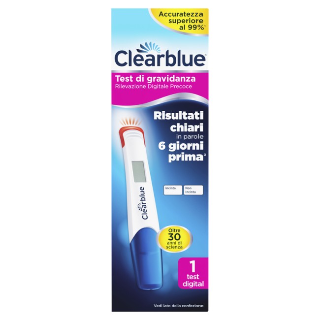 CLEARBLUE TEST GRAVIDANZA RILEVAZIONE PRECOCE DIGITALE 1 PEZZO CLEARBLUE TEST GRAVIDANZA RILEVAZIONE PRECOCE DIGITALE 1 PEZZO