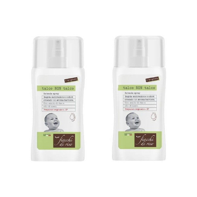 Bipacco da 100 mlx2 di Fiocchi di Riso Talco non Talco Spray Bipacco da 100 mlx2 di Fiocchi di Riso Talco non Talco Spray