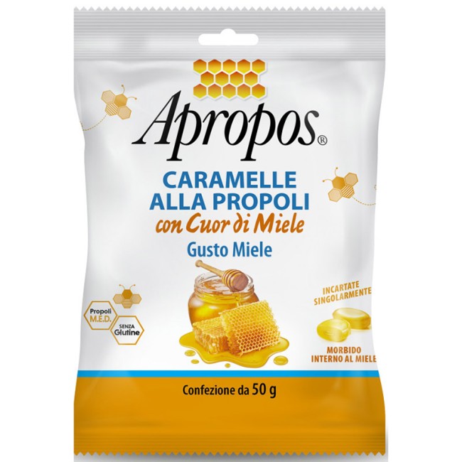 APROPOS CARAMELLE DURE MIELE CUOR DI MIELE 50 G APROPOS CARAMELLE DURE MIELE CUOR DI MIELE 50 G