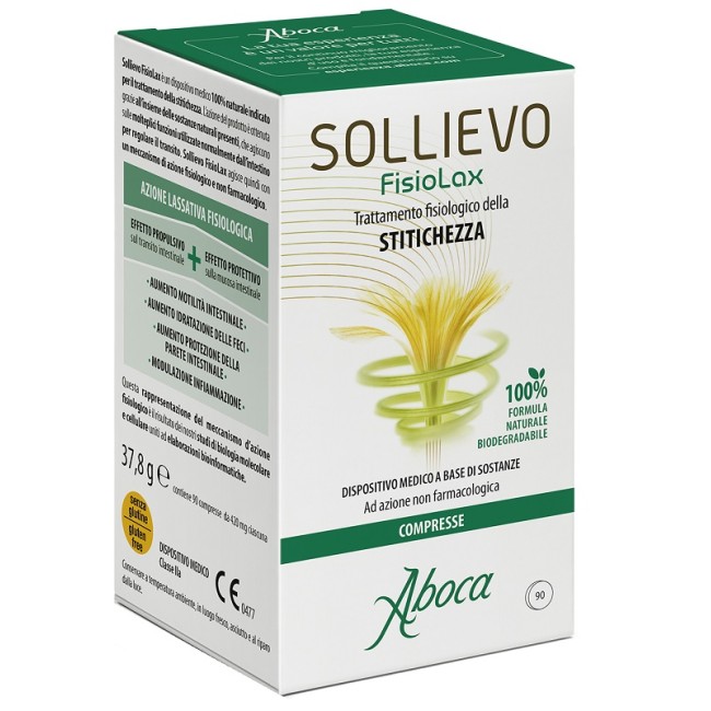Confezione convenienza da 90 compresse di Aboca Sollievo Fisiolax utile per il trattamento della stitichezza Confezione convenienza da 90 compresse di Aboca Sollievo Fisiolax utile per il trattamento della stitichezza