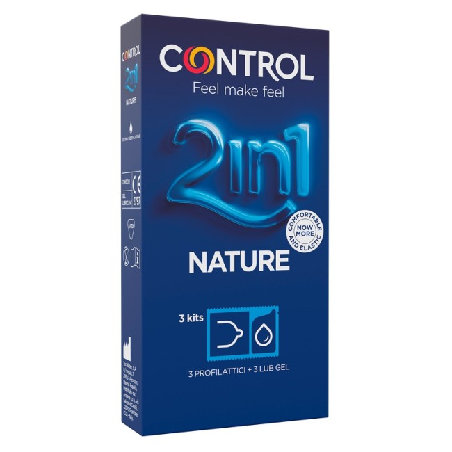 CONTROL 2IN1 NEW NATURE 2,0 + NATURE LUBE 3+ 3 PEZZI CONTROL 2IN1 NEW NATURE 2,0 + NATURE LUBE 3+ 3 PEZZI