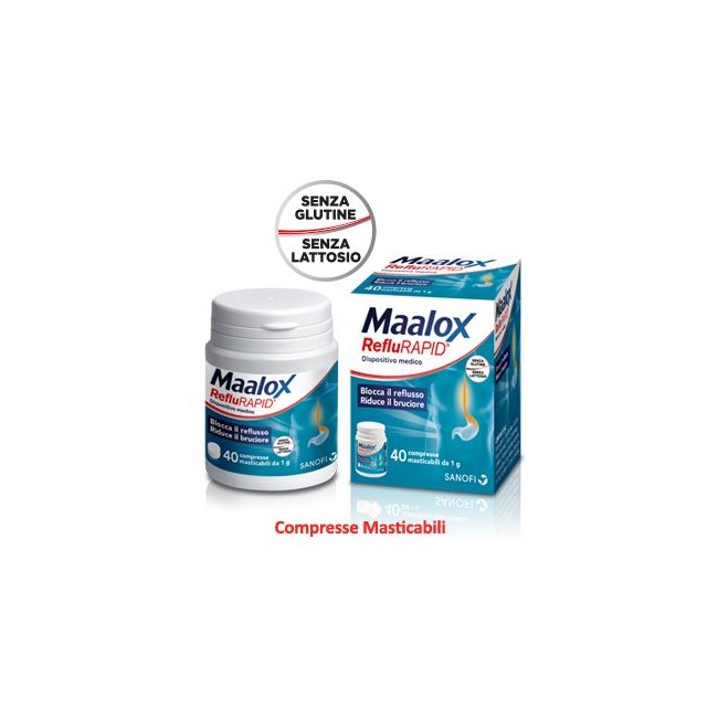 Maalox RefluRapid Per i Disturbi Gastrici 40 Compresse