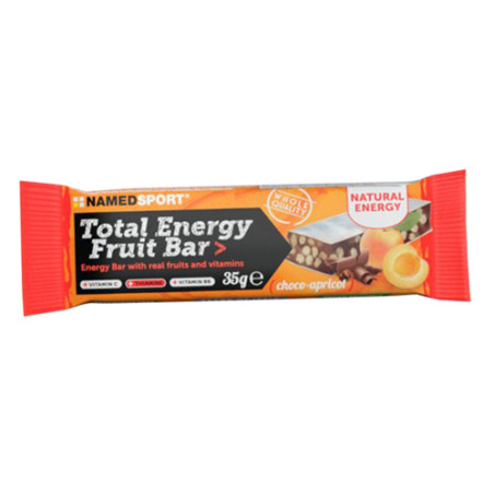 Barretta da 35 g di Named Sport Total Energy Fruit Bar, barretta per sport di endurance. Barretta da 35 g di Named Sport Total Energy Fruit Bar, barretta per sport di endurance.