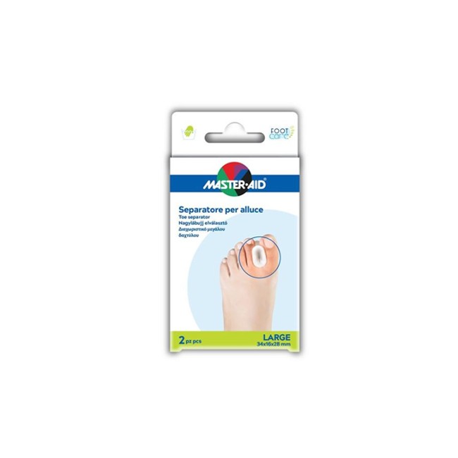 SEPARATORE DITA IN GEL MASTER-AID PER ALLUCE L 2 PEZZI SEPARATORE DITA IN GEL MASTER-AID PER ALLUCE L 2 PEZZI