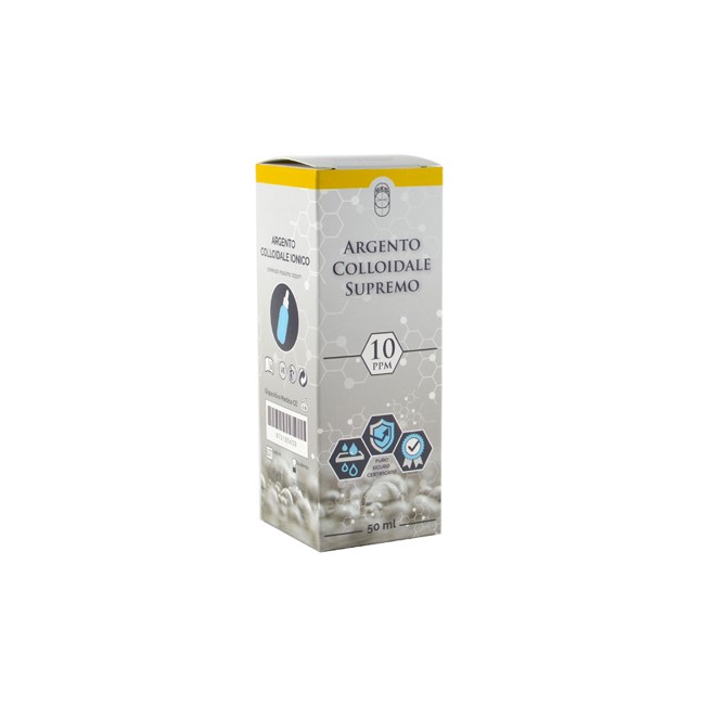 ARGENTO COLLOIDALE SUPREMO 10PPM CERTIFICATO CON CONTAGOCCE 50 ML ARGENTO COLLOIDALE SUPREMO 10PPM CERTIFICATO CON CONTAGOCCE 50 ML