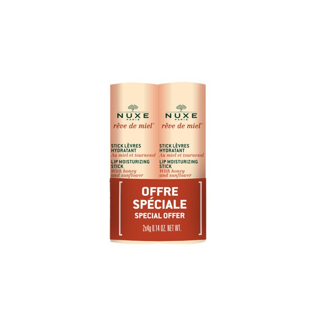 NUXE REVE DE MIEL DUO STICK LEVRES HYDRATANT 2 X 4 G NUXE REVE DE MIEL DUO STICK LEVRES HYDRATANT 2 X 4 G