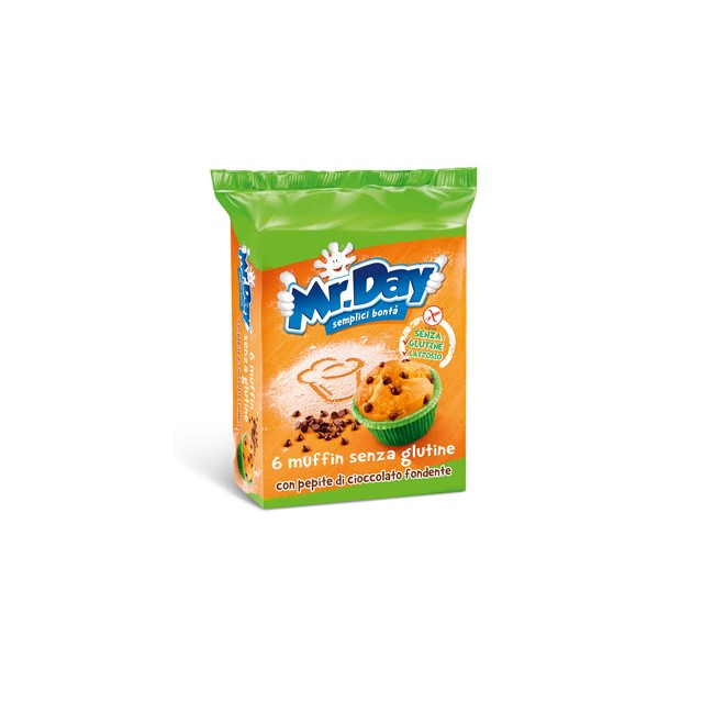 MR DAY MUFFIN SENZA GLUTINE CON PEPITE DI CIOCCOLATO FONDENTE 6 X 42 G MR DAY MUFFIN SENZA GLUTINE CON PEPITE DI CIOCCOLATO FONDENTE 6 X 42 G