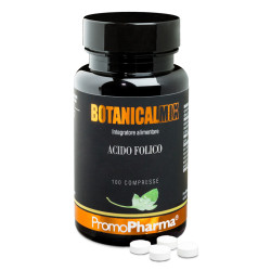 Flacone da 100 compresse di Acido Folico Botanical Mix, integratore per energia e difese immunitarie.
