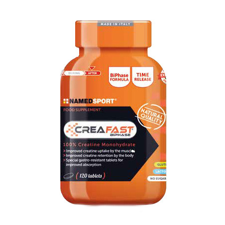 Confezione da 120 compresse di Named Sport Creafast Integratore Di Creatina Per Migliorare Le Prestazioni Sportive. Confezione da 120 compresse di Named Sport Creafast Integratore Di Creatina Per Migliorare Le Prestazioni Sportive.