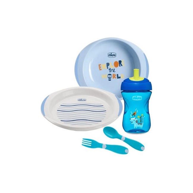 Chicco Set Pappa 12 Mesi+ Azzurro Chicco Set Pappa 12 Mesi+ Azzurro