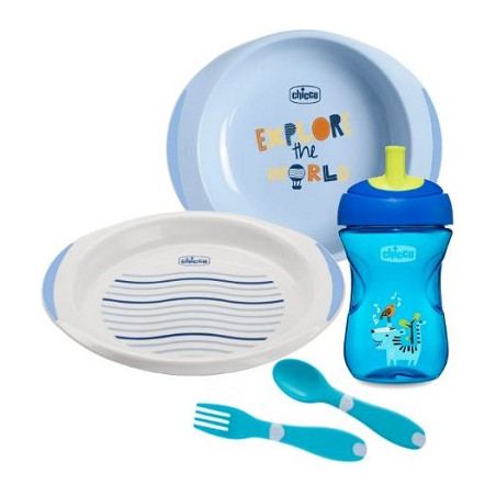 Chicco Set Pappa 12 Mesi+ Azzurro Chicco Set Pappa 12 Mesi+ Azzurro