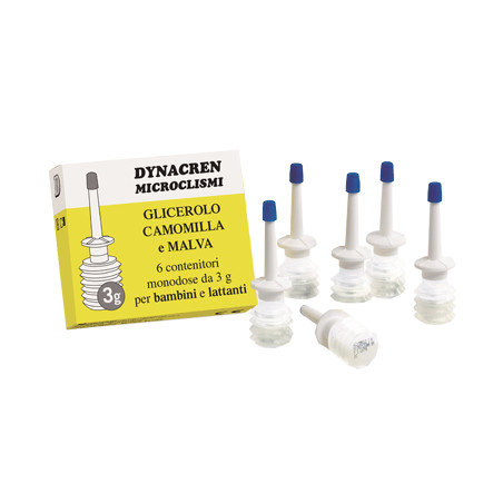 DYNACREN MICROCLISMI CAMOMILLA E MALVA 6 PEZZI DA 3 G PER BAMBINI E LATTANTI DYNACREN MICROCLISMI CAMOMILLA E MALVA 6 PEZZI DA 3 G PER BAMBINI E LATTANTI