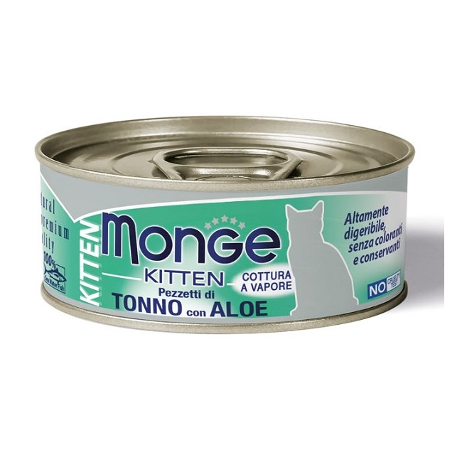 MONGE NATURAL QUALITY GATTO MONGE JELLY PEZZETTI TONNO BONITO/ALOE KITTEN 80 G