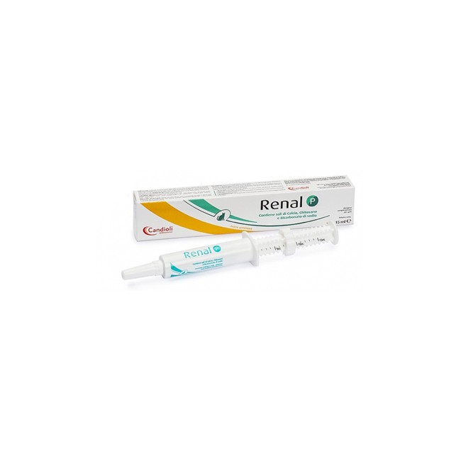 Siringa da 25 ml di Renal P Pasta, mangime complementare per cani e gatti. Siringa da 25 ml di Renal P Pasta, mangime complementare per cani e gatti.