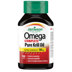 Flacone da 100 perle di Biovita Jamieson Omega Complete Pure Krill Oil.