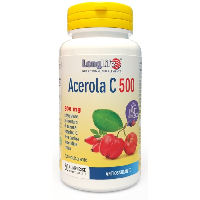 LONGLIFE ACEROLA C500 FRUTTI DI BOSCO 30 COMPRESSE LONGLIFE ACEROLA C500 FRUTTI DI BOSCO 30 COMPRESSE