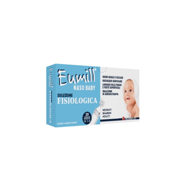 EUMILL NASO BABY SOLUZIONE FISIOLOGICA 20 CONTENITORI MONODOSE 5 ML EUMILL NASO BABY SOLUZIONE FISIOLOGICA 20 CONTENITORI MONODOSE 5 ML