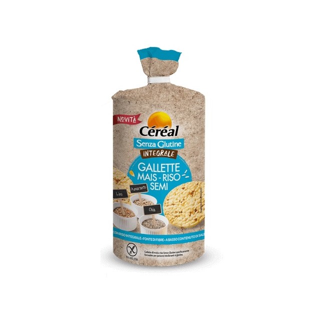 CEREAL SENZA GLUTINE INTEGRALE GALLETTE MAIS RISO SEMI 115 G CEREAL SENZA GLUTINE INTEGRALE GALLETTE MAIS RISO SEMI 115 G
