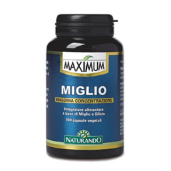 Flacone da 100 capsule di Maximum Miglio, integratore per la bellezza di capelli e unghie.