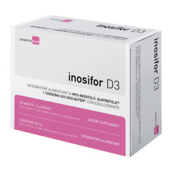 Confezione da 20 bustine di Inosifor D3, integratore per gravidanza e concepimento.