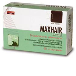 Confezione da 60 compresse di Maxhair Cres, integratore per la crescita di capelli sani e unghie forti.