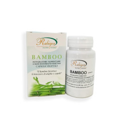 Confezione da 60 capsule di Rubigen Bamboo, integratore per capelli sani e unghie forti.