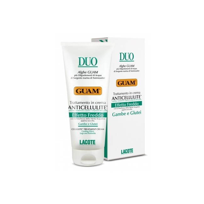 Flacone da 200 ml di Guam Duo Anticellulite Effetto Freddo Trattamento Per Inestetismi Della Pelle E Adiposità.