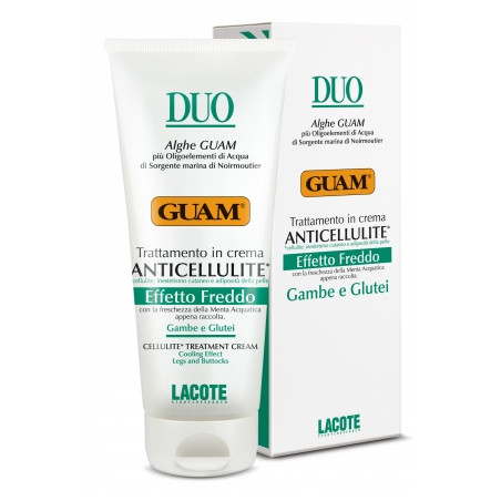 Flacone da 200 ml di Guam Duo Anticellulite Effetto Freddo Trattamento Per Inestetismi Della Pelle E Adiposità.
