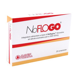 Confezione da 20 compresse di Noflogo, integratore drenante per gambe e microcircolo.