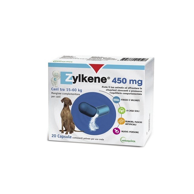 ZYLKENE CANI 20 CAPSULE DA 450 MG ZYLKENE CANI 20 CAPSULE DA 450 MG