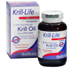 Confezione da 60 capsule di Krill Life Olio Di Krill, integratore per il benessere cardiaco e mentale.