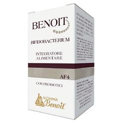 Confezione da 30 capsule di Benoit Bifidobacterium, integratore per ridurre diarrea e gonfiore.
