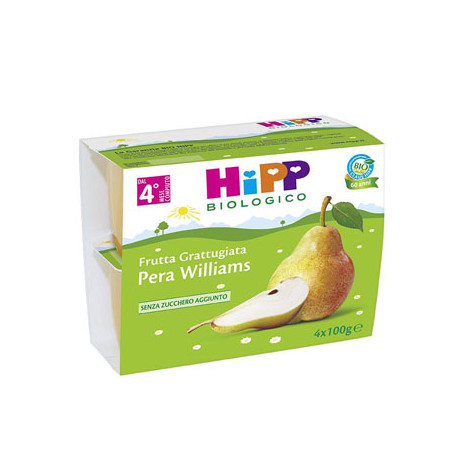 HIPP BIO HIPP BIO FRUTTA GRATTUGGIATA PERA WILLIAMS 4X100 G HIPP BIO HIPP BIO FRUTTA GRATTUGGIATA PERA WILLIAMS 4X100 G