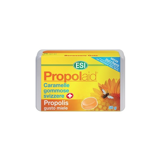 Esi Propolaid Caramelle Gommose Svizzere + Propolis Gusto Miele Senza Zucchero 50g Esi Propolaid Caramelle Gommose Svizzere + Propolis Gusto Miele Senza Zucchero 50g