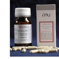Confezione da 50 capsule di Mu Colex Mu, integratore per il metabolismo dei trigliceridi.