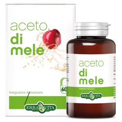 Confezione da 60 capsule di Erba Vita Aceto Di Mele, integratore per ridurre il colesterolo e l'assorbimento dei grassi.