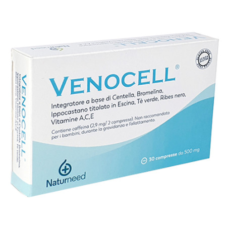 Confezione da 30 compresse di Venocell, integratore per microcircolazione e cellulite. Confezione da 30 compresse di Venocell, integratore per microcircolazione e cellulite.